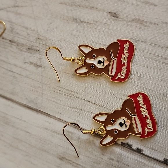 Fashion Jewelry Other - TEATIME  Corgi Dog Earrings 925S Post EO